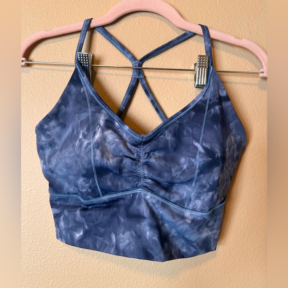 Gymshark Blue Dye Longline Sports Bra|Size M|
